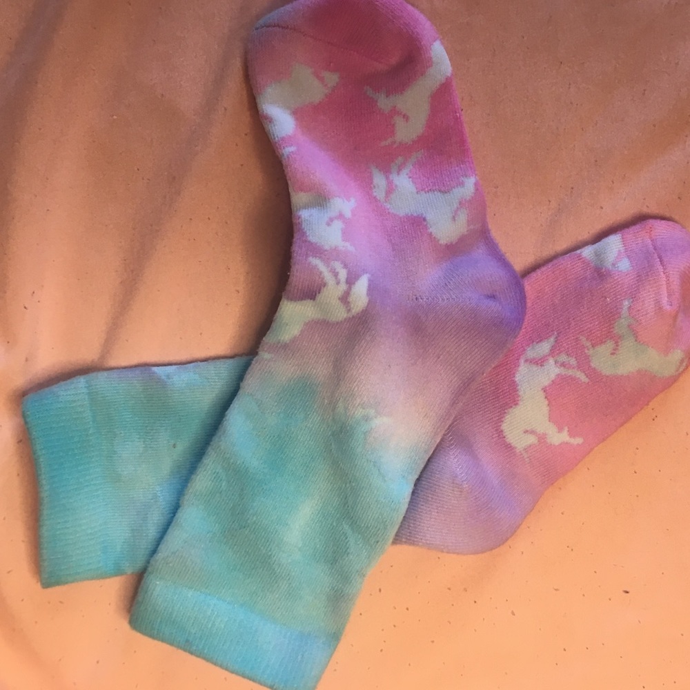 unicorn tie dye ombre socks